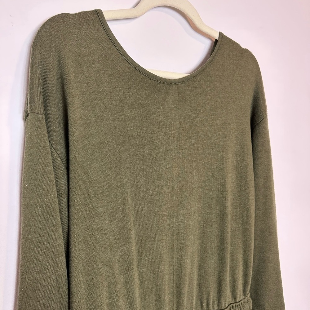 Nasty‎ Gal Olive Green Jogger Romper Loungewear Cotton Blend Size 12 Relaxed - Picture 5 of 9